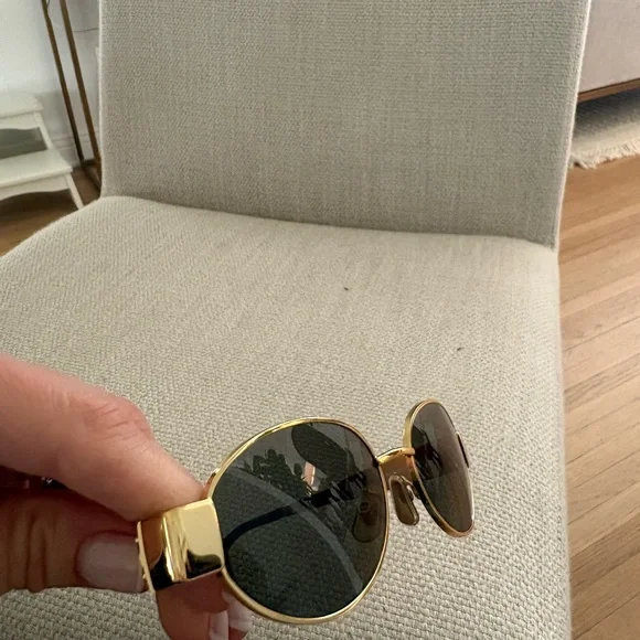 Celine Gold Oval Sunglasses Like New - Picture 10 of 16